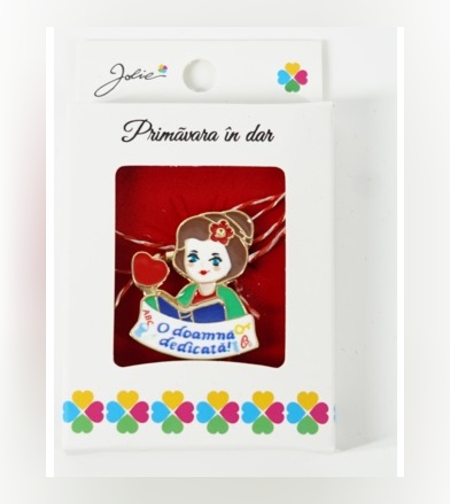 Martisor Brosa Mica in Cutie, Dimensiune Brosa 2.5-3 cm, Material Metal, Model 