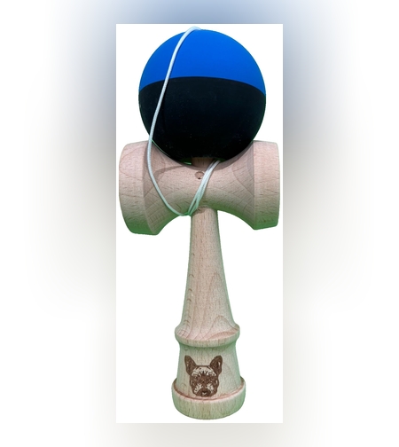 Kendama X Originala, Flippy, 18 cm, Profesionala, +9 Ani, din Lemn, Model 2 Culori, Albastru/Negru