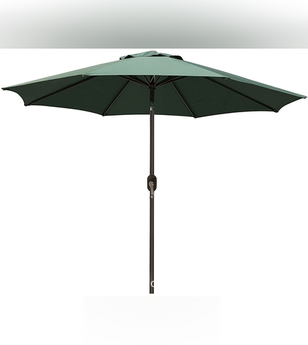 Umbrela Rotunda de Soare pentru Terasa sau Gradina, Flippy, Diametru 2.70 m, Inaltime 2.80 m, 9 Brate, Manivela, Diametru Tija 35 mm, Inclinare, Verde