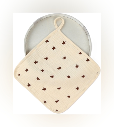 Prosop Absorbant, Flippy, din Bumbac, 25 x 25 cm, Model Stelute, cu Agatatoare, Bej