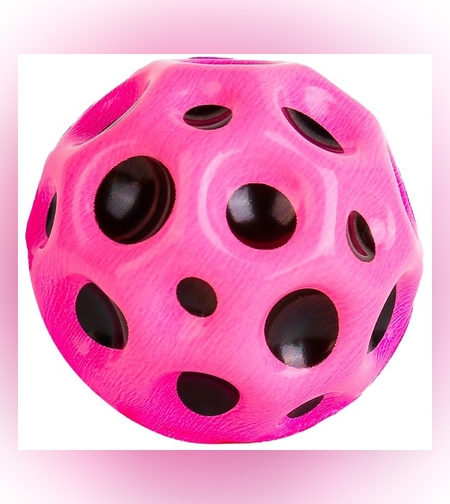 Minge Saltareata Hiperelastica, Flippy, Space Moon Ball foarte Elastica, Antistress pentru Copii, Diametru 66 mm, Roz