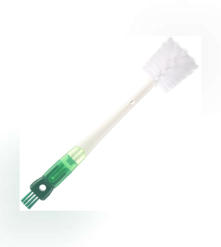 Perie 5 in 1 de Curatat Pahare, Cani, Sticle, Flippy, cu Maner Lung, Accesorii pentru Spalarea Paielor si Capacelor, Usor de Agatat, 36x7x7cm, Verde-Alb