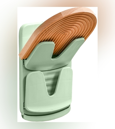 Suport de Bucatarie, Flippy, pentru Capace/Tocatoare, din Plastic, Colectare Apa Scursa, Montare fara Perfoarare, 33.3 x 20.7 x 3.5 cm, Verde