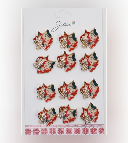 Set 12 Brose Martisor Fluture Rosu