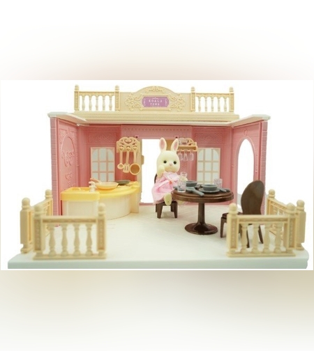 Bucatarie pentru papusi cu mobilier si figurina