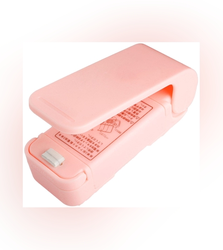 Mini Aparat de Sigilat Pungi cu Baterii, Flippy, Etansare prin Caldura, Spate Magnetic, Portabil, 9.7x3 cm, Roz