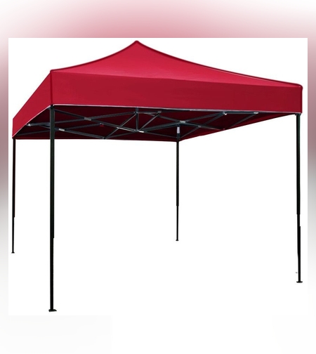 Cort Pavilion 3x3m Rosu Pliabil Cadru Metal pentru Curte, Gradina, Evenimente