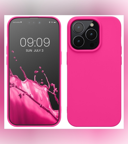 Husa pentru Apple iPhone 14 Plus Flippy, Liquid Silicone, cu Microfibra pe interior, Protectie Antisoc, Roz-Fuchsia