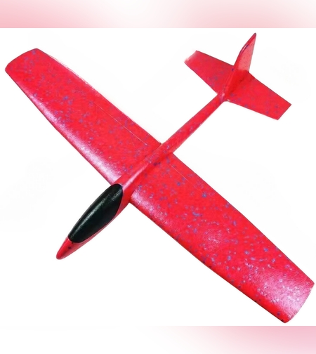 Avion Planor Flippy, din Polistiren, Lungime 84 cm , Jucarie Recreativa, Cascadorii, Rosu