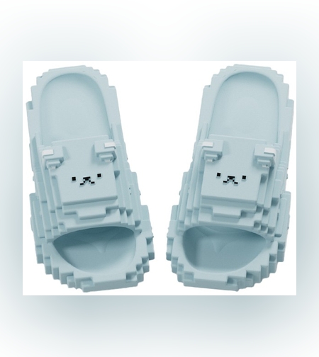 Papuci Casual pentru Adolescenti, Flippy, Model Unisex de Forma Pixel, Rezistenti Usori si Moi din Spuma EVA Antiderapanti, Marime 36-37, Albastru deschis