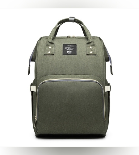 Rucsac Multifunctional pentru Mamici, Flippy, din Panza Oxford, Compartimentare Multipla, Impermeabil, 43 x 18 x 26 cm, Verde Army