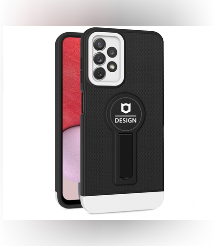 Husa Armor Design cu Stand pentru Apple iPhone X/XS Max, Negru/Alb, Suport Auto Magnetic, Wireless Charge, Protectie Antisoc, Flippy