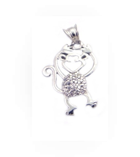 Pandantiv din Argint 925 Maimuta cu Pietre
