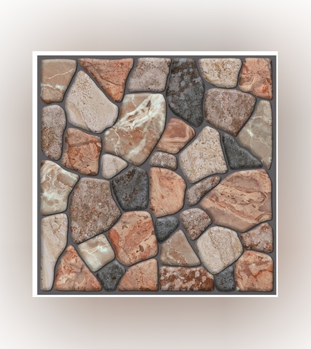 Set 10 Placi Tapet 3D, Flippy, 30 x 30 cm, din PVC, Tip Piatra, Suprafata acoperita 0.9 mp, Autoadeziv, Caramiziu