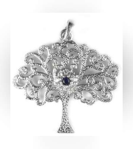 Pandantiv din Argint 925 Copac cu pietre rodiat