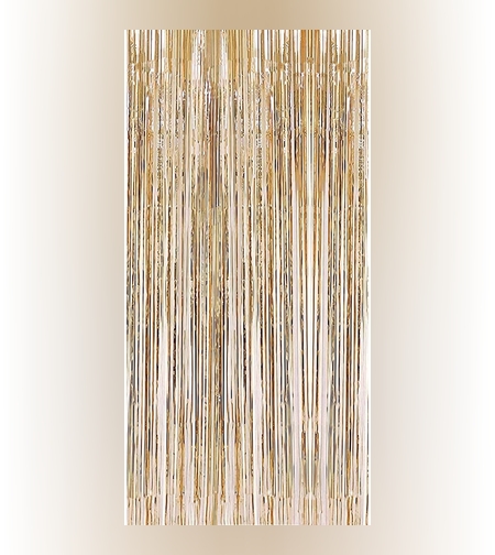 Perdea Franjurata, Flippy, Model Decor Petrecere, pentru Fundal de Poze, Amenajare Colorata a Petrecerii, Dimensiune 100x200 cm, Gold Sampanie