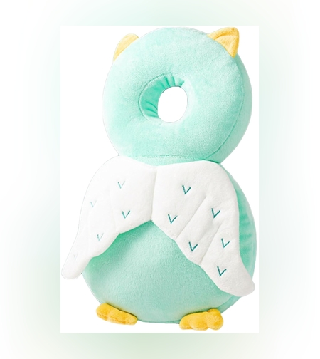 Perna tip Rucsac pentru Protectia Capului, Flippy, Tetiera tip Bufnita, pentru Bebelusi, 33x6x19 cm, 180 g, Verde