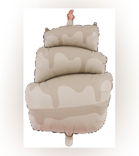 Balon din Folie Metalizata, Flippy, Figurina Animata, Model Tort, 96 x 55.5 cm, Ambalaj Individual, Pai Inclus, Umflare cu Aer sau Heliu, Maro