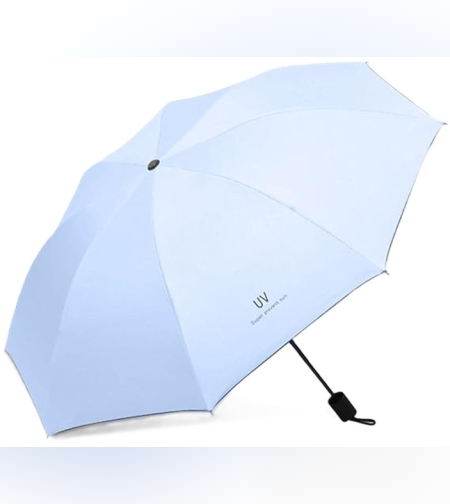 Umbrela, Flippy, Protectie UV Soare, Protectie Ploaie, Pliabila, din Vinil si Otel, 96 x 67 cm, Albastru