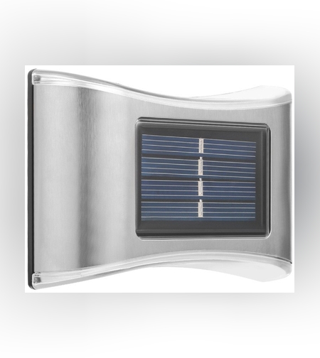 Aplica solara LED Flippy, ABS/Policarbonat, rezistenta la apa IP65, 6 LED-uri, pentru perete, trepte, borduri, terasa, 1.2V, 600mah, 10 x 6.5 cm, doua moduri de prindere, lumina alb calda, gri