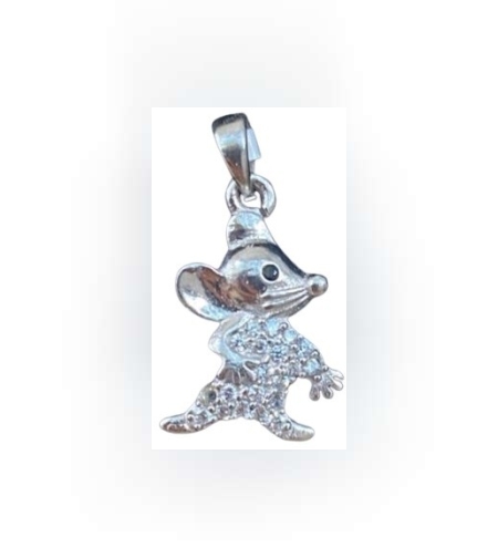 Pandantiv, Jolie Silver, Argint 925, Model Soricel cu Zirconii, 1 g, 15x10 mm