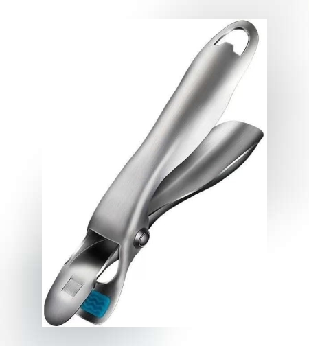 Clema pentru Boluri, Flippy, Anti-Alunecare, din Otel Inoxidabil si Silicon, de Uz Casnic, Rezistent la Temperaturi Inalte, 19.5x3.2 cm, Gri