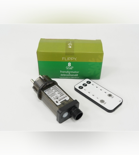 Transformator cu telecomanda, Flippy,  8 jocuri de lumini, 31 v, negru, 9W