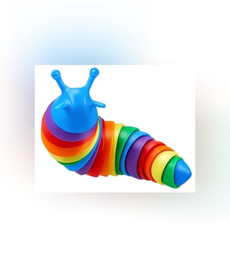 Jucarie Senzoriala pentru Copii, Flippy, Model Melc, cu Articulatii, 19 cm, Multicolor