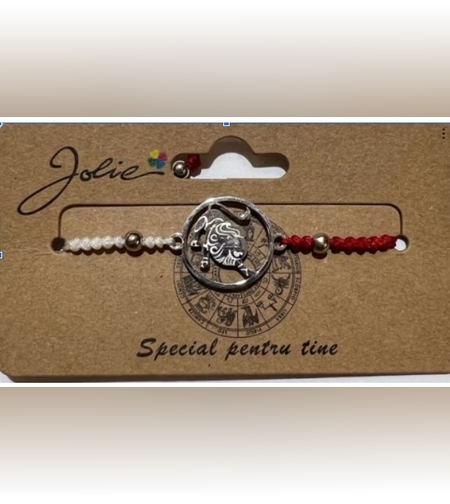 Martisor bratara zodiac, Jolie, 5x9 cm, Leu