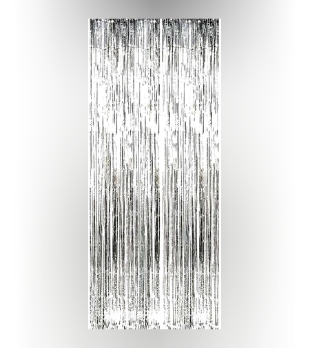 Perdea Franjurata, Flippy, Model Decor Petrecere, pentru Fundal de Poze, Amenajare Colorata a Petrecerii, Dimensiune 100x200 cm, Argintiu