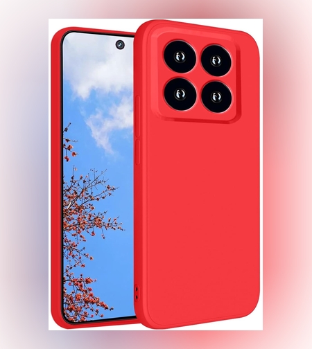 Husa de Protectie, Flippy, pentru Xiaomi 14, Liquid Silicone, cu Microfibra pe Interior, Protectie Antisoc, Compatibil Incarcare Wireless, Rosu