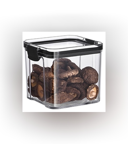 Recipient din Plastic, Flippy, pentru Alimente/Obiecte, Inchidere Ermetica, 10.2 x 9.8 cm, 700 ml, Transparent