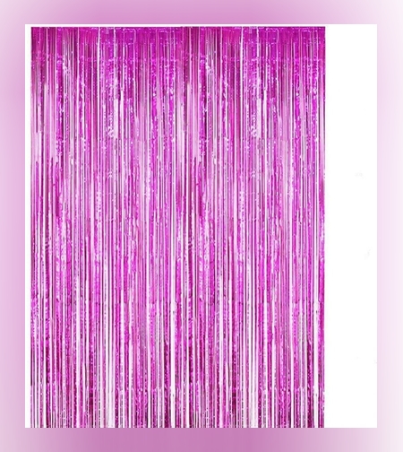 Perdea Franjurata, Flippy, Model Decor Petrecere, pentru Fundal de Poze, Amenajare Colorata a Petrecerii, Dimensiune 100x200 cm, Roz Inchis