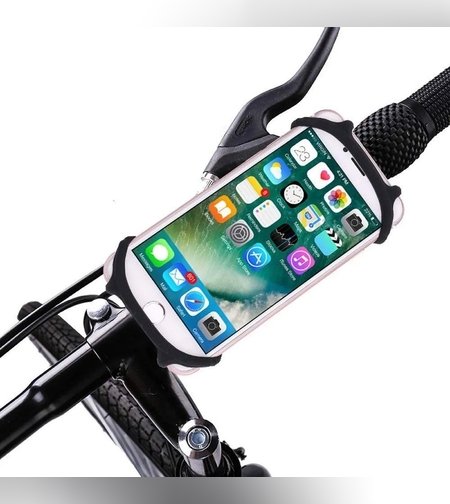 Suport Telefon pentru Bicicleta, Motocicleta, Trotineta,  din Silicon 4-7 inch, Negru