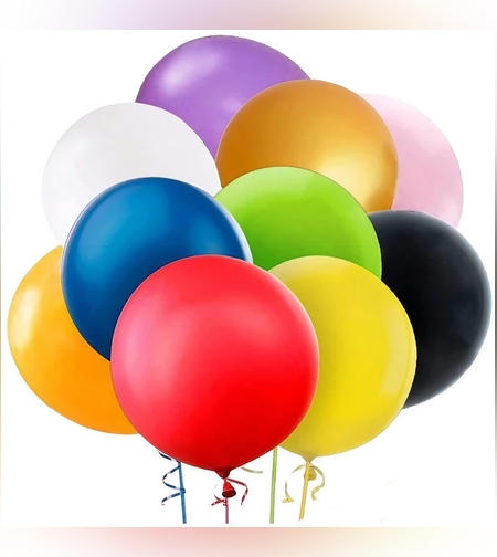Set 6 Baloane din Latex, Flippy, Model Party Jumbo, 45 cm, Multicolore