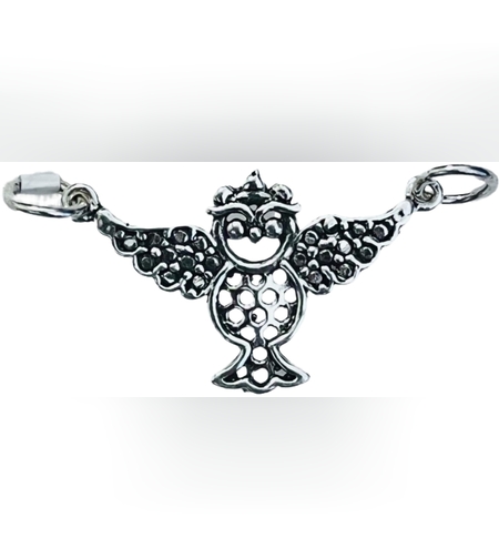 Pandantiv, Jolie Silver, Argint 925, Model Bufnita Patinata, 30 x 15 mm, 2.4 g