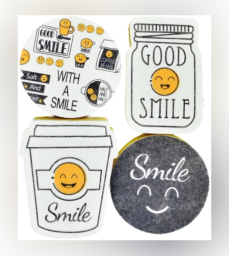 Set 4 bureti de vase Flippy cu tematica Funny Model 2