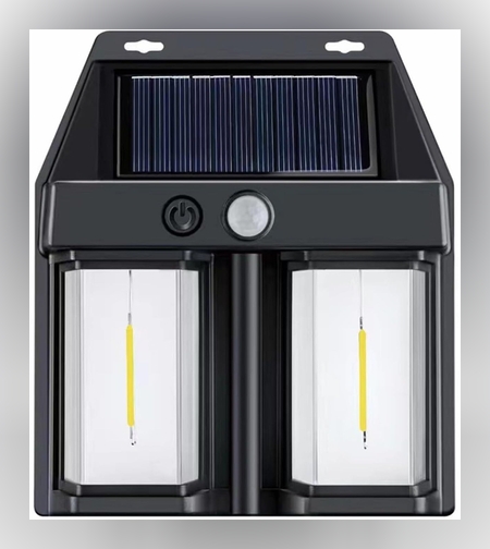 Lampa Solara LED Decorativa de Perete, Flippy, pentru Exterior, Suspendata, 800mAh, 15x13x6 cm, Neagra