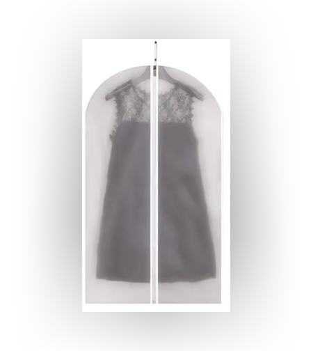 Set 5 Huse de Depozitare cu Fermoar, Flippy, pentru Haine, de Protectie, pentru Voiaj, Netesut, Rezistent la Praf, 60x100 cm, Transparent-Alb