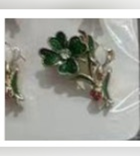 Set 12 Brose Martisor Primavara Trifoi cu Piatra in Centru si Buburuza