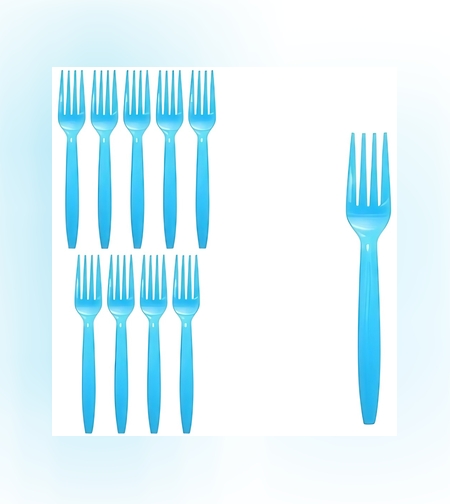 Set 10 Furculite de Unica Folosinta, Flippy, Plastic, 15.5 x 2.5 cm, Albastru