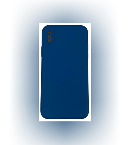 Husa protectie compatibila cu Apple iPhone X Liquid Silicone Case Albastru inchis