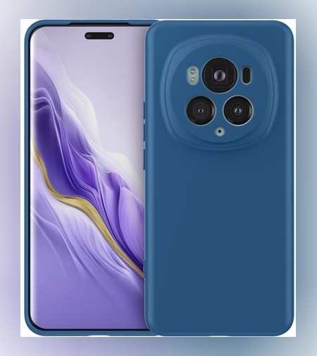 Husa de Protectie, Flippy, pentru Honor Magic 6 Pro, Liquid Silicone, cu Microfibra pe Interior, Protectie Antisoc, Compatibil Incarcare Wireless, Albastru