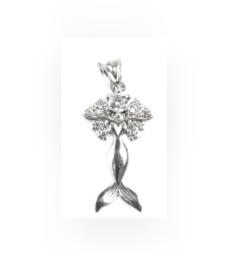 Pandantiv Sirena cu Pietre, Argint 925, 2.5 x 1 cm