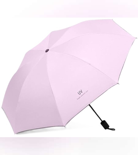 Umbrela, Flippy, Protectie UV Soare, Protectie Ploaie, Pliabila, din Vinil si Otel, 96 x 67 cm, Roz