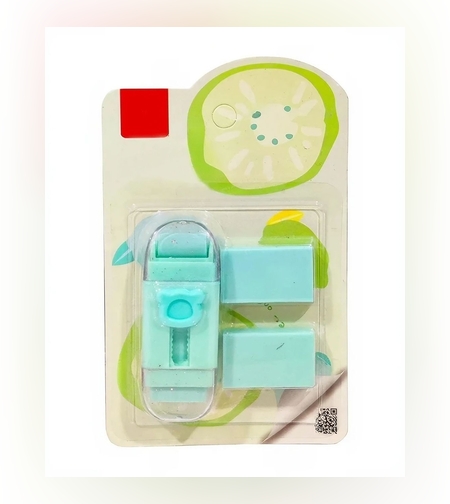 Radiera Retractabila, Flippy, Model Ursulet, Reglare Push-Pull, Radiera de tip Push, Doua Radiere de Rezerva in set din Cauciuc, Verde deschis