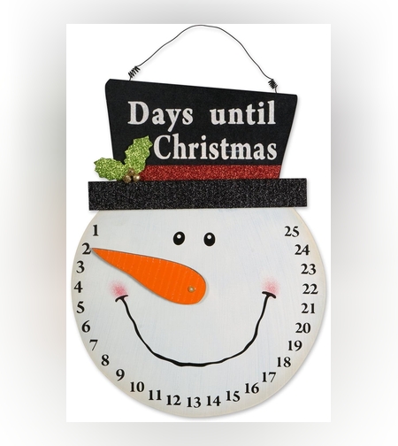 Decoratiune de Craciun Flippy, Advent calendar, numara zilele pana la Craciun, model Om de Zapada, material poliester, 17 x 13 cm, alb