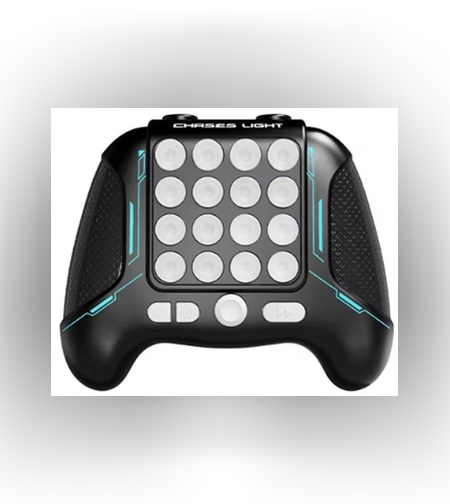 Jucarie Interactiva Pop It, Flippy, Tip Consola, Anti-Stres, 5 Moduri de Joc, din ABS si Silicon, +3 Ani, Sunete si Lumini Model Controller, Negru