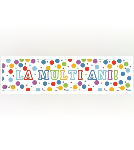 Banner Aniversar, Flippy, Colectie LA MULTI ANI, 98 x 24 cm, Multicolor