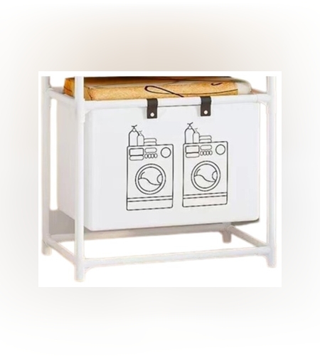 Cos de Rufe, Flippy, 1 Cos, Cadru de Otel Inoxidabil, 97 x 44 x 57 cm, Alb